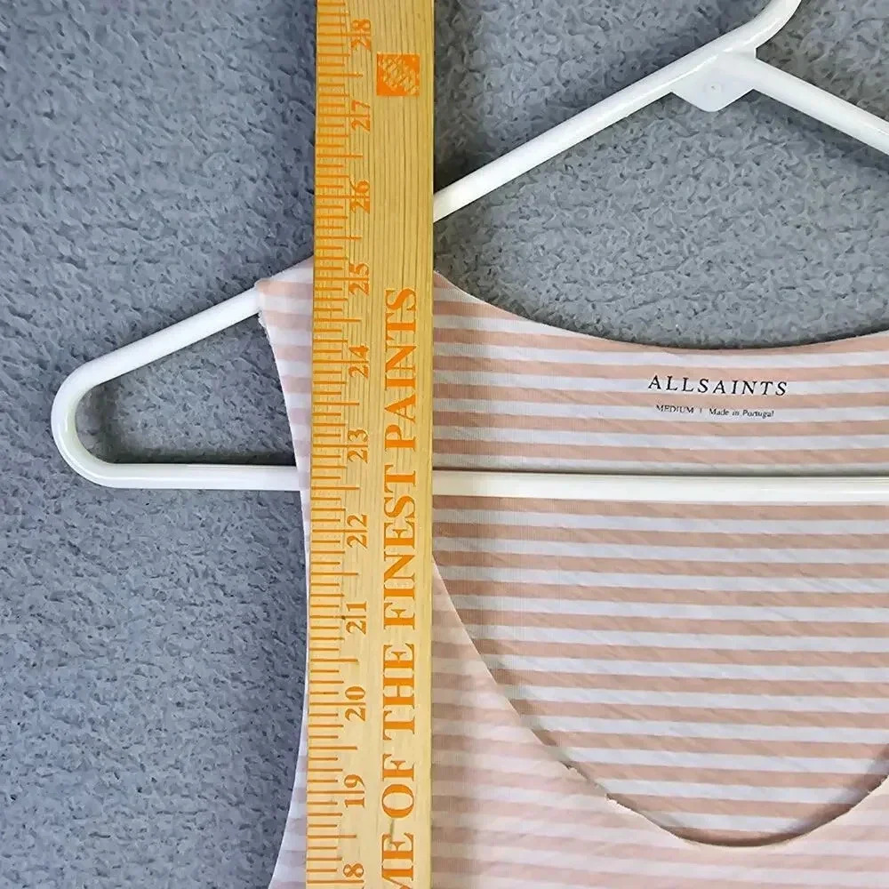 All Saints Noah Tank Top Women's Medium Raw Hems Striped Lightweight‎ Sleeveless - Picture 10 of 11